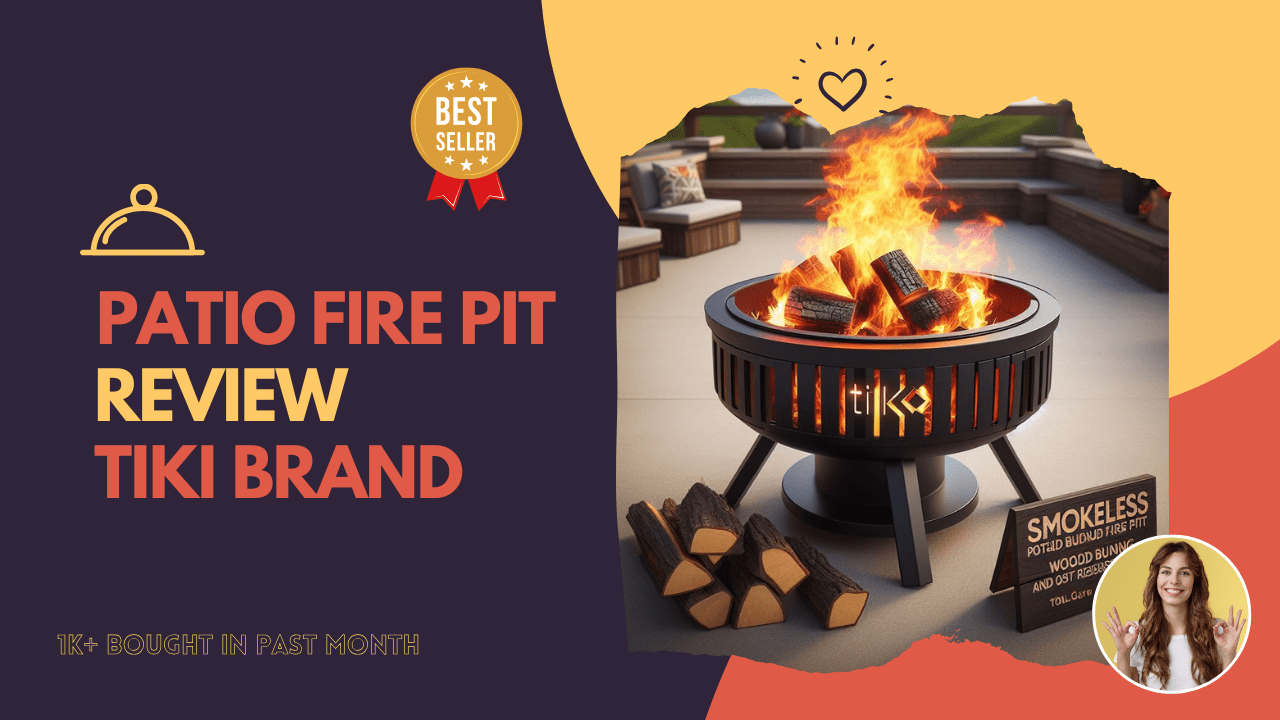 Explore the TIKI Brand Smokeless 24.75 in. Patio Fire Pit – A Wood Burning Outdoor Fire Pit with Modern Design, Removable Ash Pan, and Weather Resistant Cover in Black. Includes Wood Pack. Your Ultimate TIKI Brand Fire Pit for Cozy Outdoor Gatherings