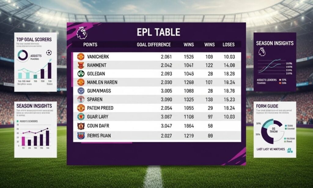 EPL Table: Standings, Rankings, and Season Insights