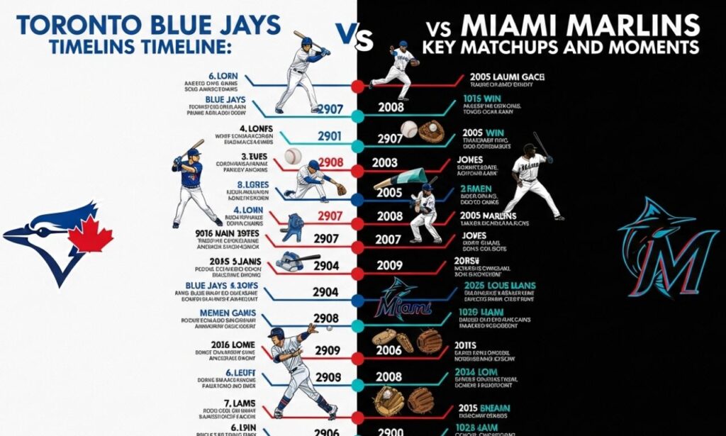 Toronto Blue Jays vs Miami Marlins timeline